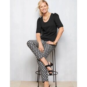 Size 16 Talbots Womens Hampshire Ankle Pants Jacquard Butterfly $119 Crops